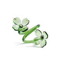 Botanica Green Glass Flower Napkin Rings, Set of 4 | Bone & Brass