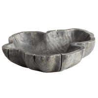 Bovina Rubbed Black decorative wood bowl with organic curves and natural edges, crafted from Ardu wood.