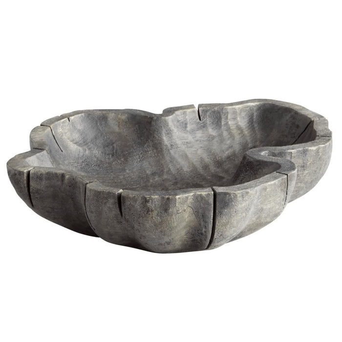 Bovina Rubbed Black decorative wood bowl with organic curves and natural edges, crafted from Ardu wood.