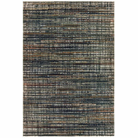 Bowen Black Multi-Colored Abstract Rug with high/low textured design, polypropylene and polyester blend.
