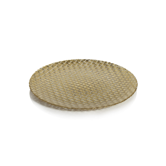 Braided Gold Glass 13" Plates, Set 6 | Bone & Brass