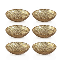Braided Gold Glass Dinner Bowls, Set 6 - Bowl Side View | Bone & Brass