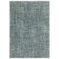 Branson Blue Abstract Rug: Power-loomed polypropylene rug with textured blue and gray abstract design.