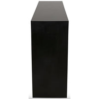 Dark mahogany Bridge Console Table, 32"H x 59"W x 14"D, with a sleek, minimalist design.