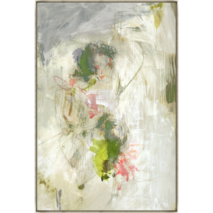 Abstract giclee painting by Michelle Bennett with layered colors, brushstrokes, and modern artistic structure.