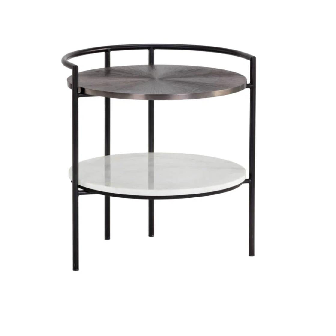 Brighton Marble & Bronze Nightstand | Bone & Brass