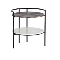 Brighton Marble & Bronze Nightstand | Bone & Brass