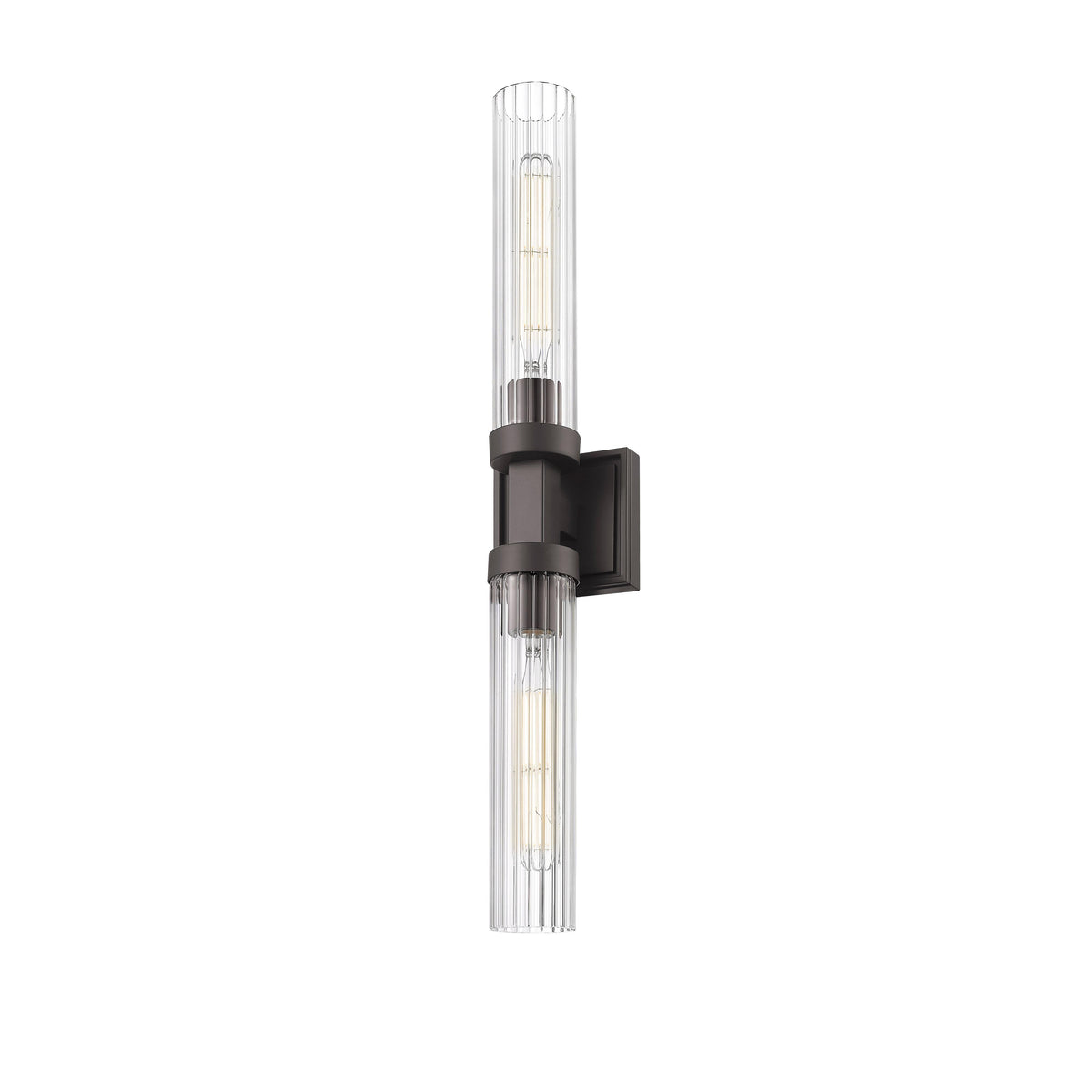 Bronze Fluted Glass Wall Sconce