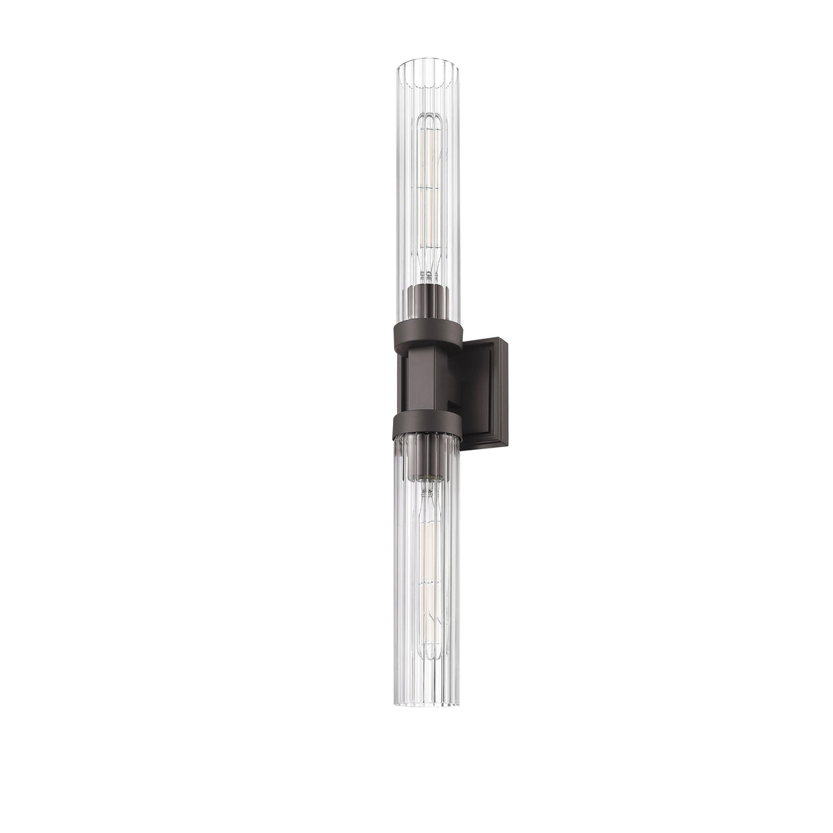 Bronze Fluted Glass Wall Sconce