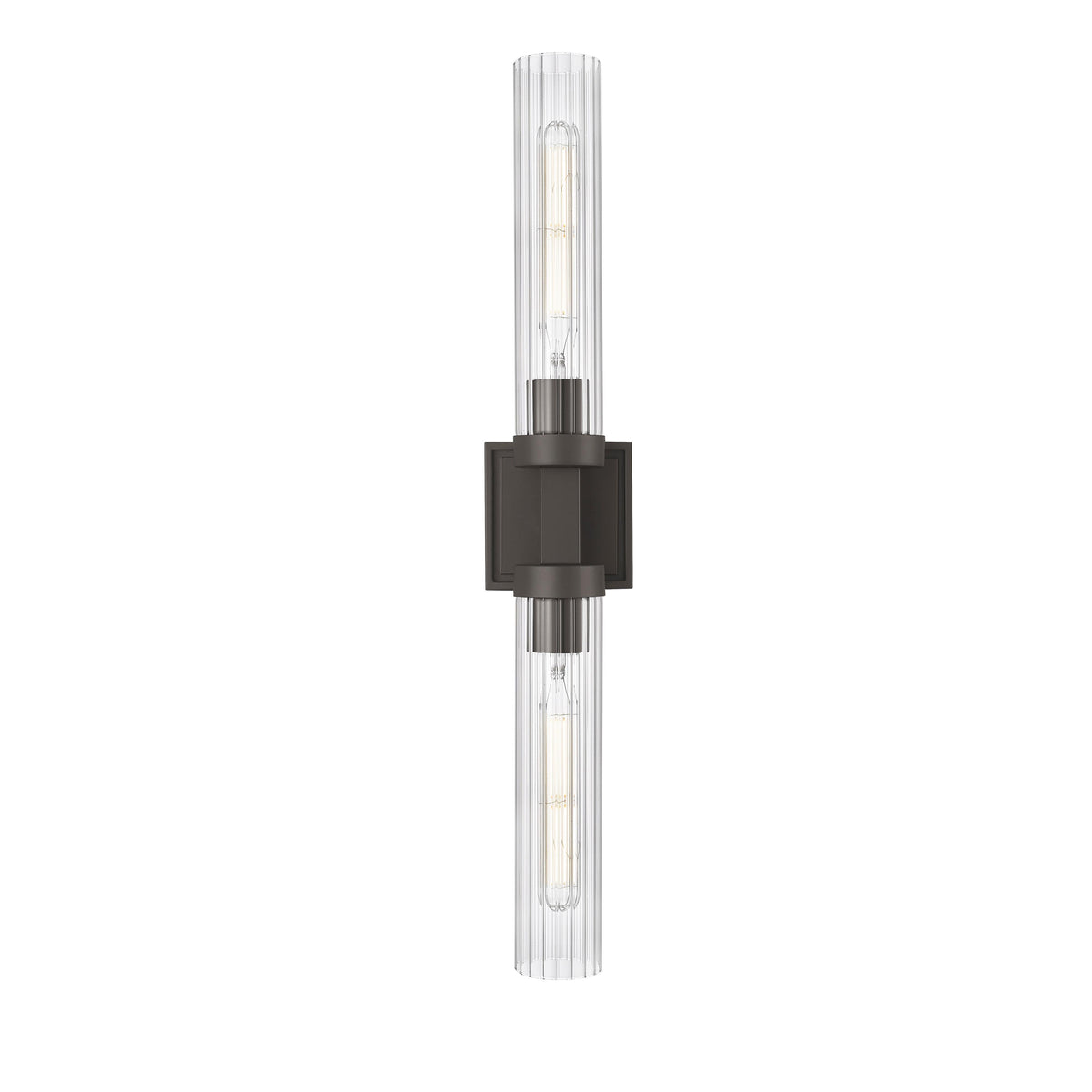 Bronze Fluted Glass Wall Sconce