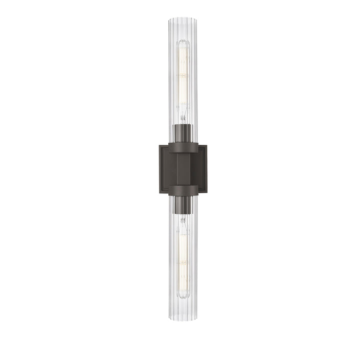 Bronze Fluted Glass Wall Sconce