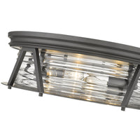 Bronze Ribbed Glass Flush Mount