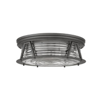 Bronze Ribbed Glass Flush Mount
