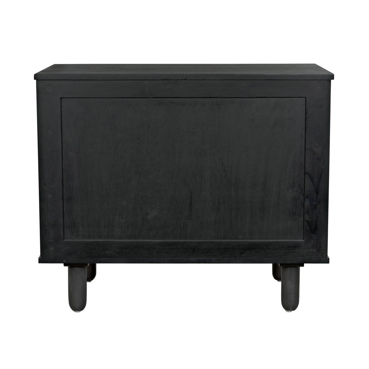 Brook 2 Door Black & Sea Grass Sideboard, solid mahogany with natural sea grass, classic design.