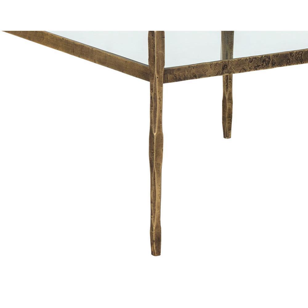 Bruna Antique Brass & Glass Desk - Desk Leg Detail | Bone & Brass