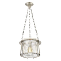 Brushed Nickel Cape Harbor Glass Pendant