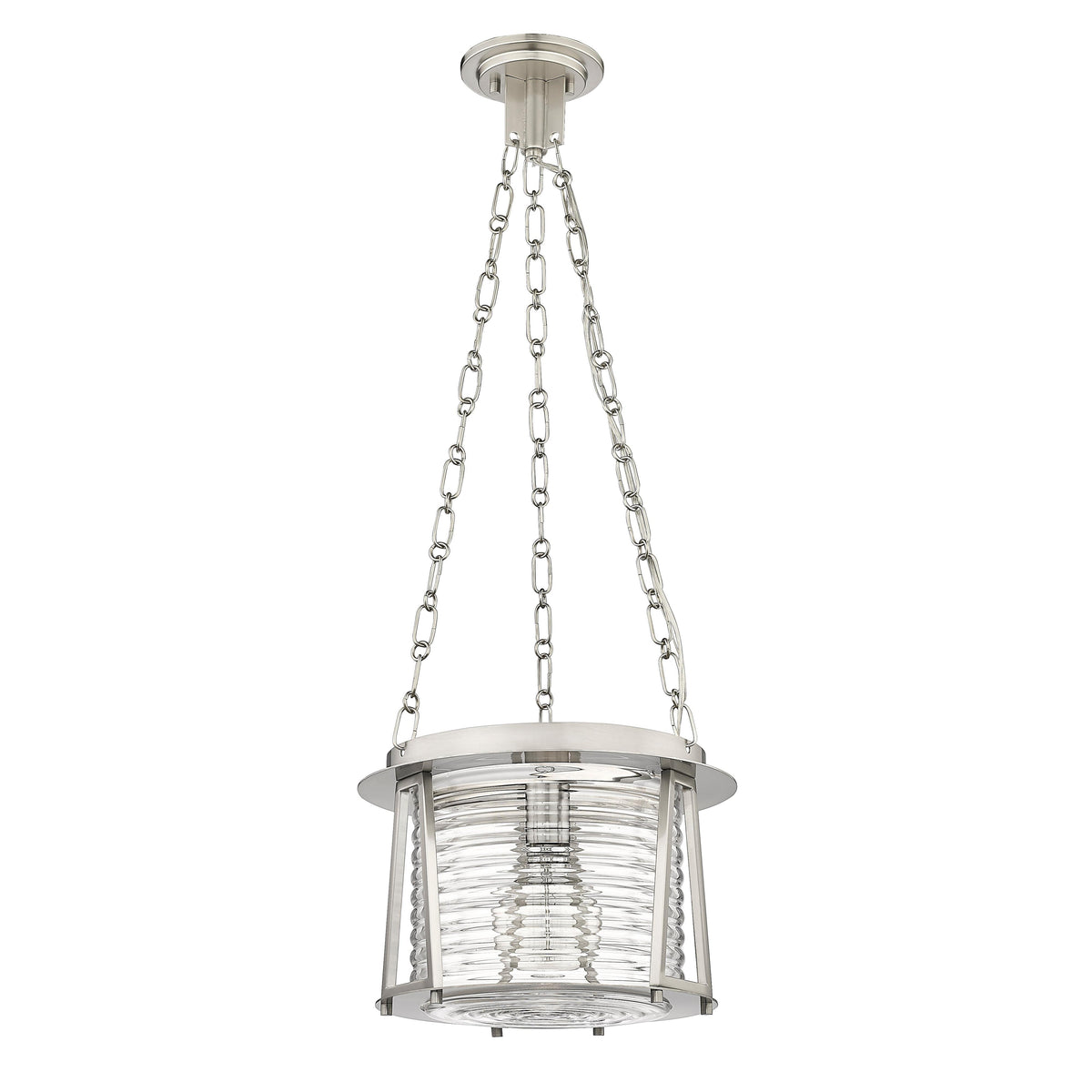 Brushed Nickel Cape Harbor Glass Pendant