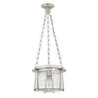 Brushed Nickel Cape Harbor Glass Pendant