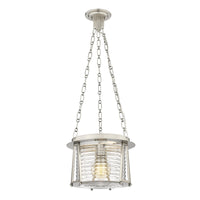 Brushed Nickel Cape Harbor Glass Pendant