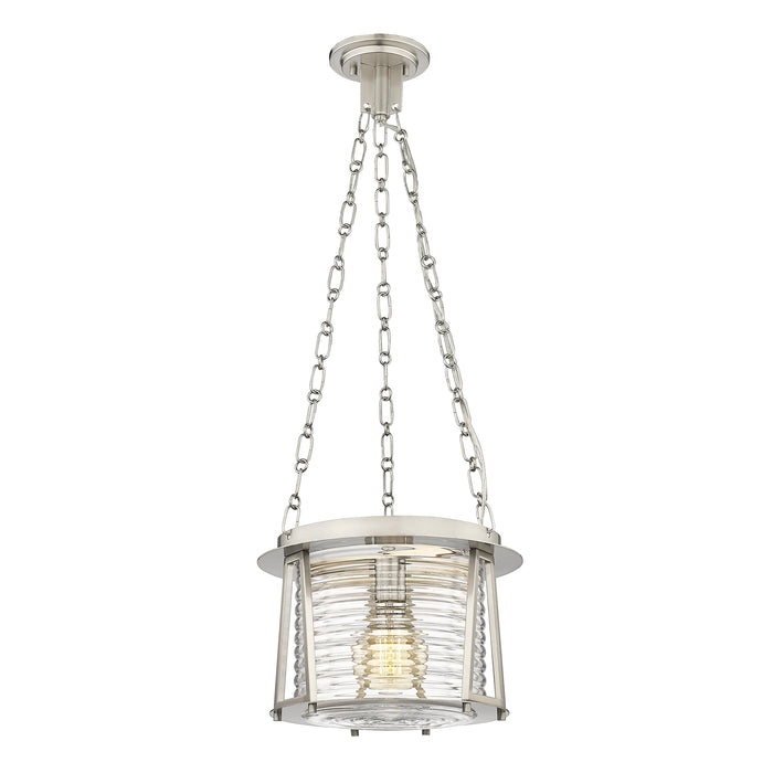 Brushed Nickel Cape Harbor Glass Pendant