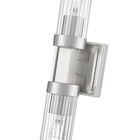 Brushed Nickel Fluted Glass Wall Sconce