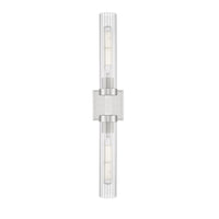Brushed Nickel Fluted Glass Wall Sconce