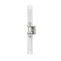 Brushed Nickel Fluted Glass Wall Sconce