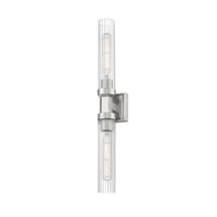 Brushed Nickel Fluted Glass Wall Sconce