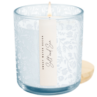Salt and Sea Soy Candle - Blue Tinted Glass Jar - 12 oz