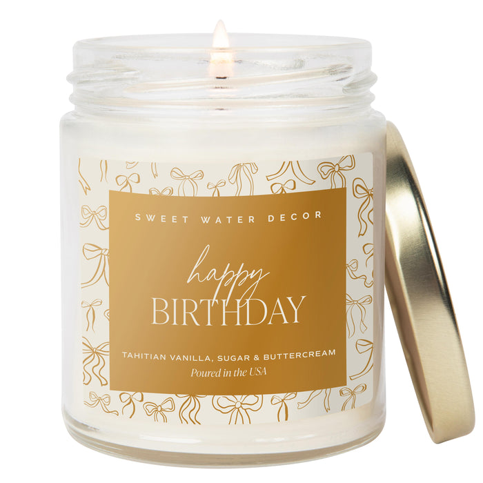 Happy Birthday Soy Candle - Clear Patterned Jar - 9 oz