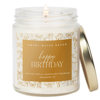 Happy Birthday Soy Candle - Clear Patterned Jar - 9 oz