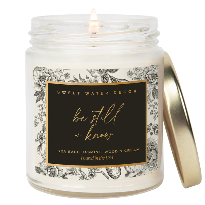 Be Still & Know Soy Candle - Clear Patterned Jar - 9 oz