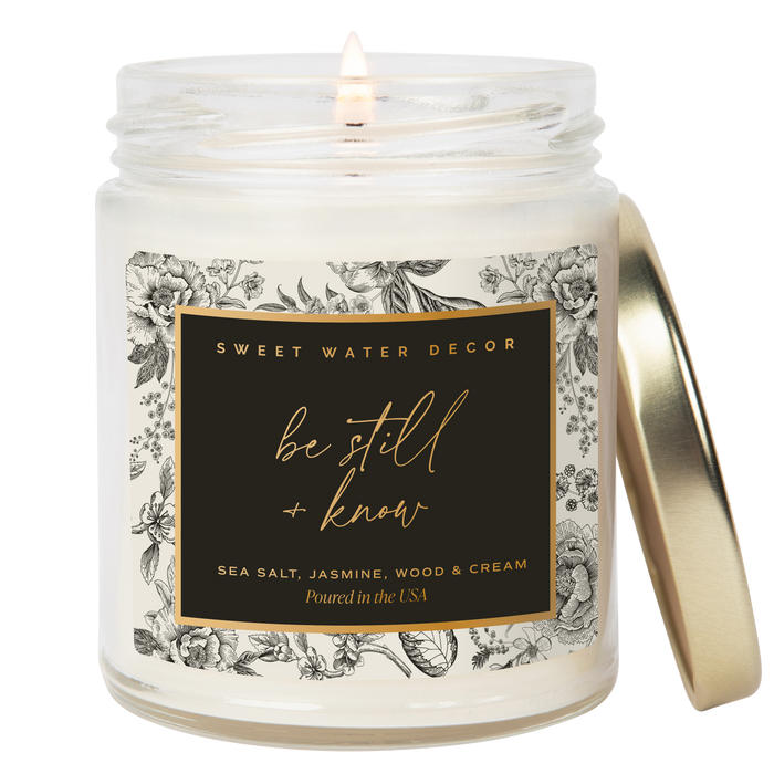Be Still and Know Soy Candle - Clear Patterned Jar - 9 oz