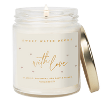 With Love Soy Patterned Candle - Clear Jar - 9 oz