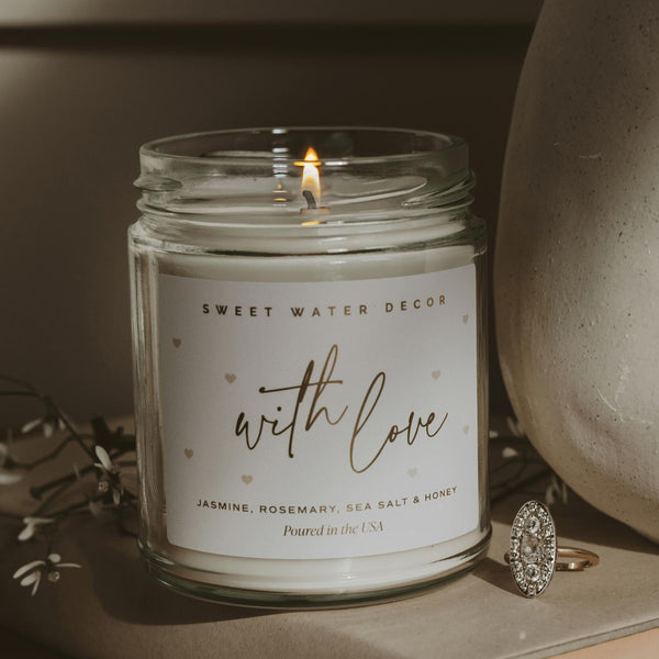 Love Soy Patterned Candle - Clear Jar - 9 oz