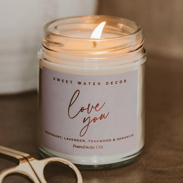 Love You Soy Patterned Candle