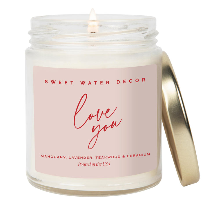 Love You Soy Patterned Candle