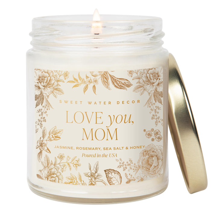 Love You, Mom Soy Candle - Clear Patterned Jar - 9 oz
