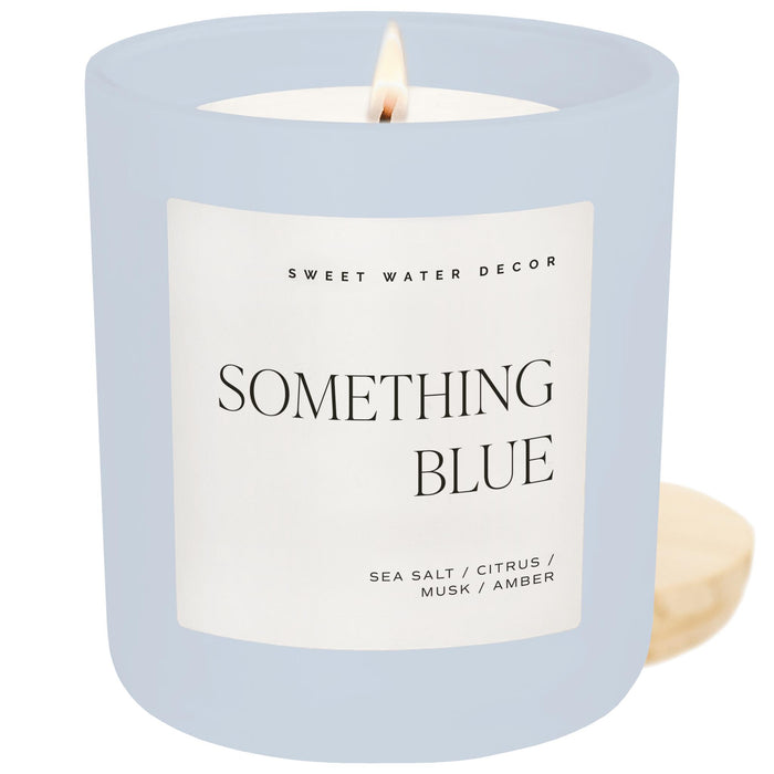 Something Blue Soy Candle - Blue Matte Jar - 15 oz (Salt Sea)