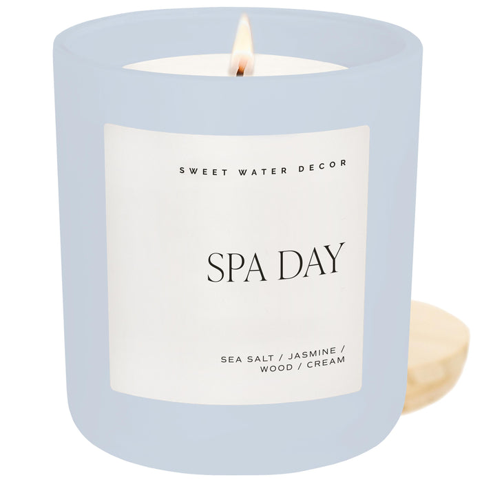 Spa Day Soy Candle - Blue Matte Jar - 15 oz