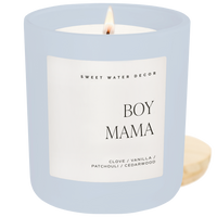 Boy Mama Soy Candle - Blue Matte Jar - 15 oz (Palo Santo Patchouli)