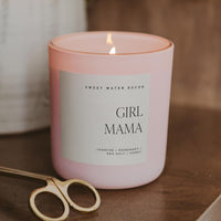 Girl Mama Soy Candle - Pink Matte Jar - 15 oz - Candle Label Detail | Bone & Brass