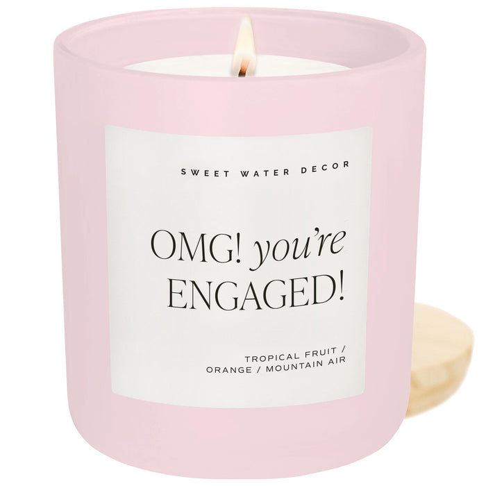 Omg! You're Engaged! Soy Candle - Pink Matte Jar - 15 oz