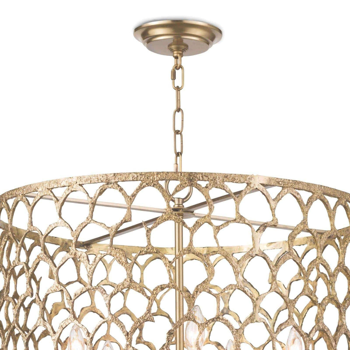 Cabana Chandelier Brass - Chandelier Installed | Bone & Brass