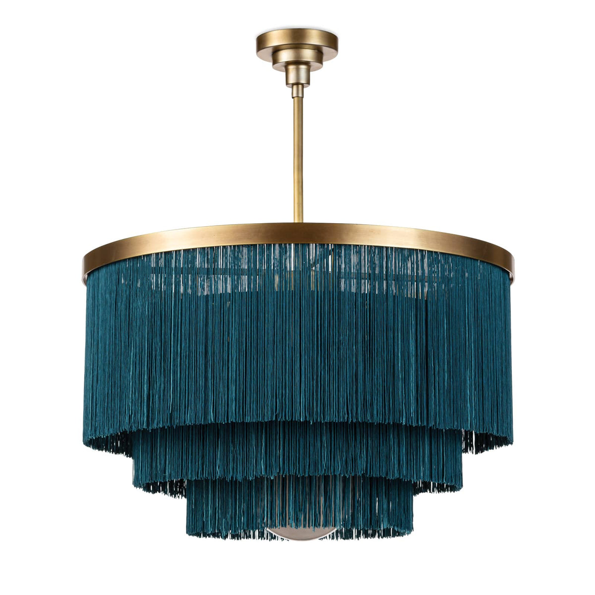 Cabaret Fringe Chandelier Peacock | Bone & Brass