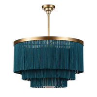 Cabaret Fringe Chandelier Peacock | Bone & Brass