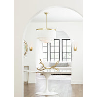 Cabaret Ivory Fringe Chandelier - Chandelier Installed | Bone & Brass
