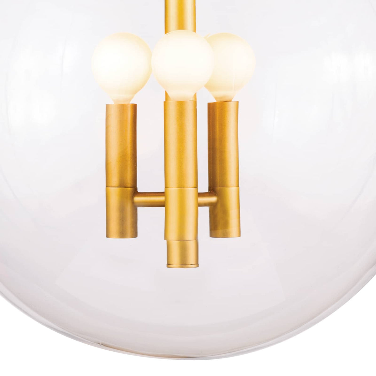 Cafe Pendant Medium Natural Brass - Pendant Installed | Bone & Brass