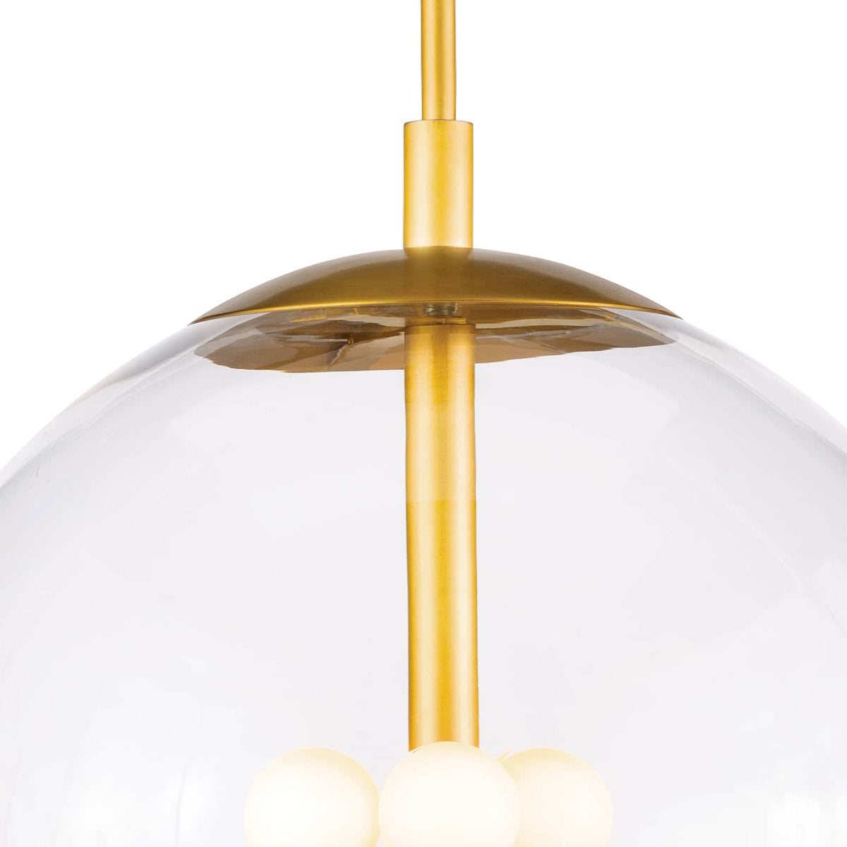 Cafe Pendant Medium Natural Brass - Pendant Close Up | Bone & Brass