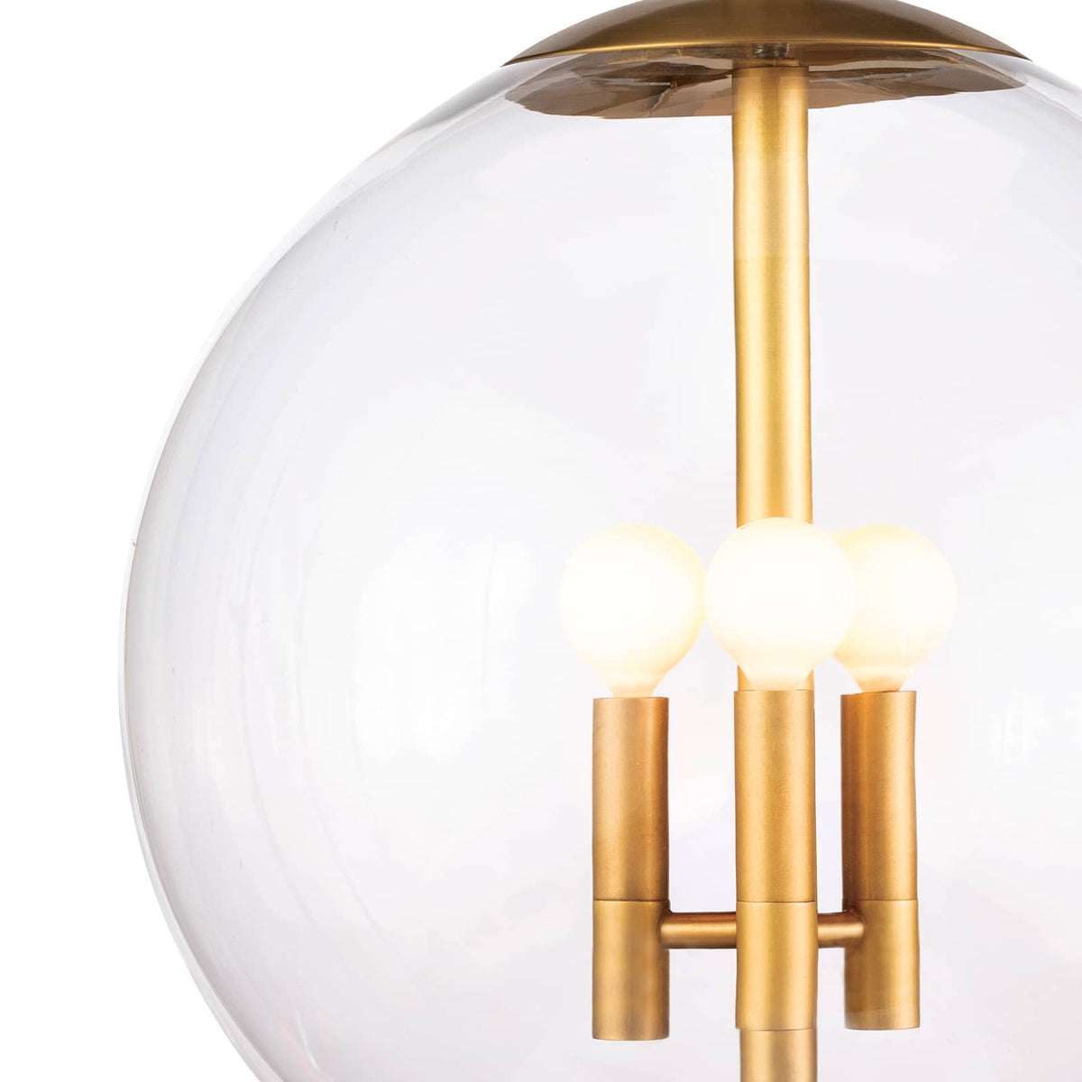 Cafe Pendant Small Natural Brass - Pendant Installed | Bone & Brass